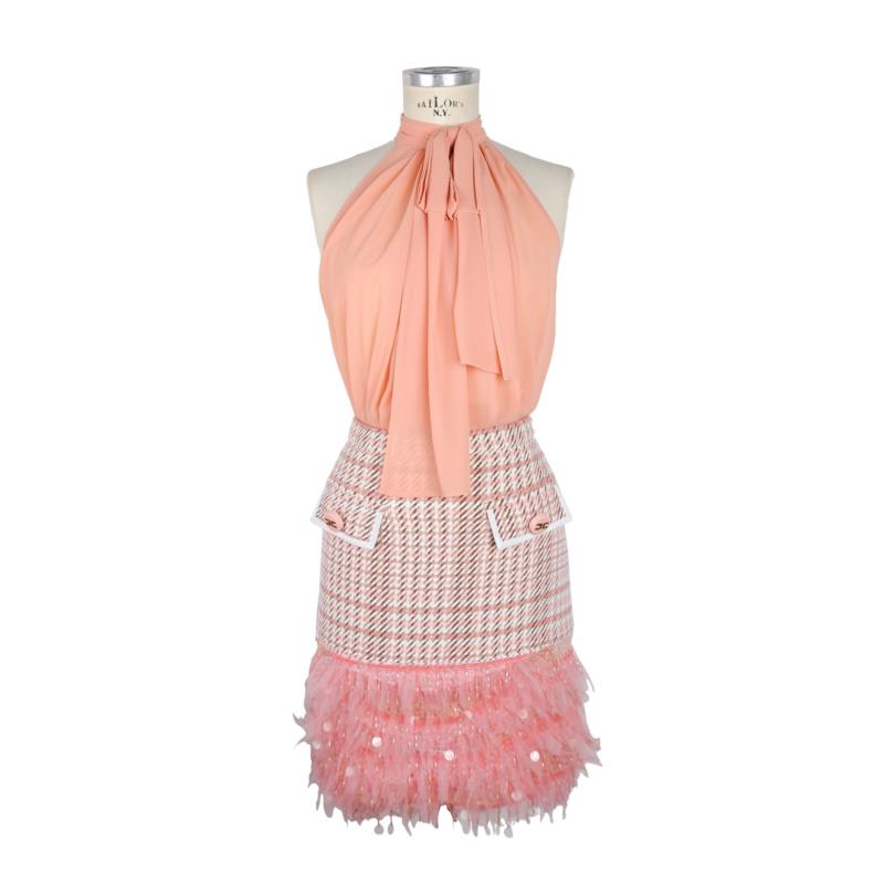 Elisabetta Franchi Pink Polyester E Cotton Dress EL-8406 IT40