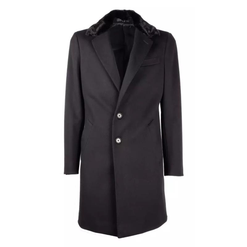 Made in Italy Black Wool Vergine Jacket LO-10509 IT50
