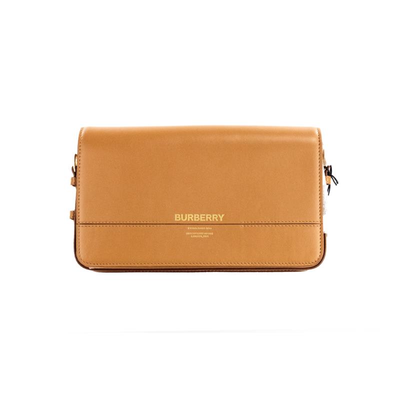 Burberry Grace Small Nutmeg Smooth Leather Flap Crossbody Clutch Handbag Purse 33147 5045701233147 One Size
