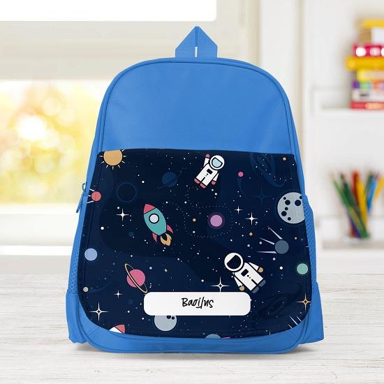 Διάστημα - Σχολική Τσάντα Μονόχρωμη Μπλε