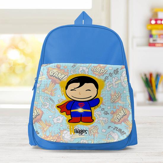 Superboy - Σχολική Τσάντα Μονόχρωμη Μπλε