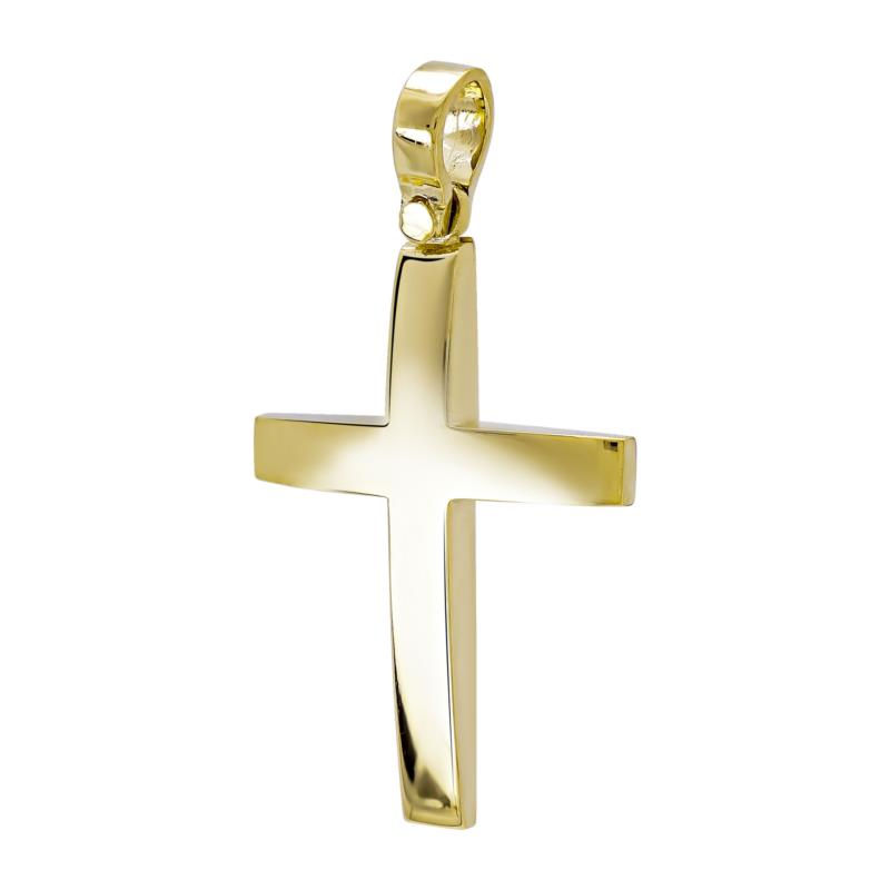 Σταυρός Βάπτισης Ανδρικός Σε Κίτρινο Χρυσό 14 Καρατίων ST3472