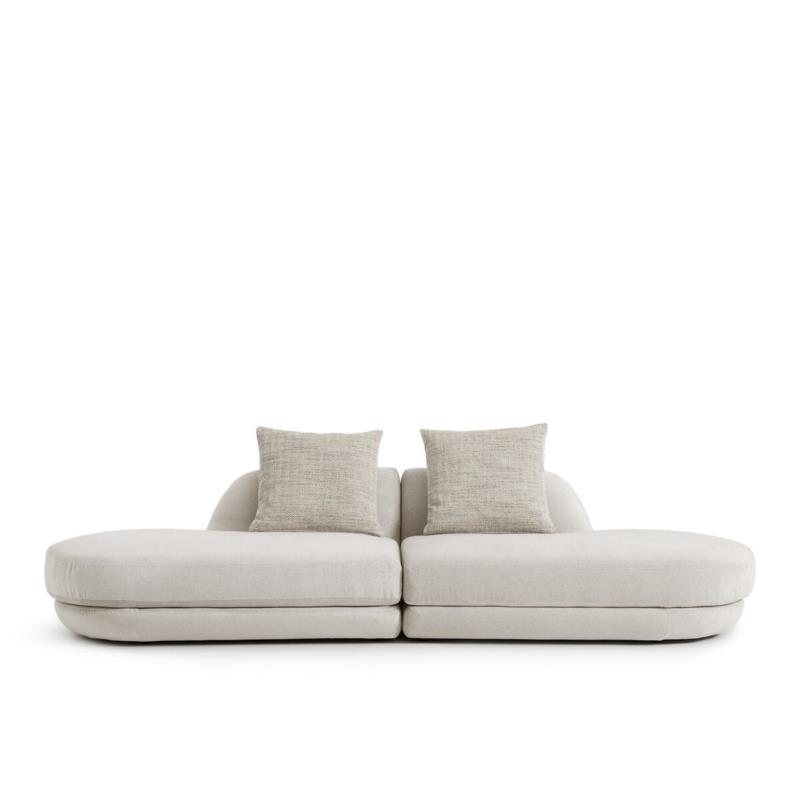 Τετραθέσιος καναπές από λινό βελούδο