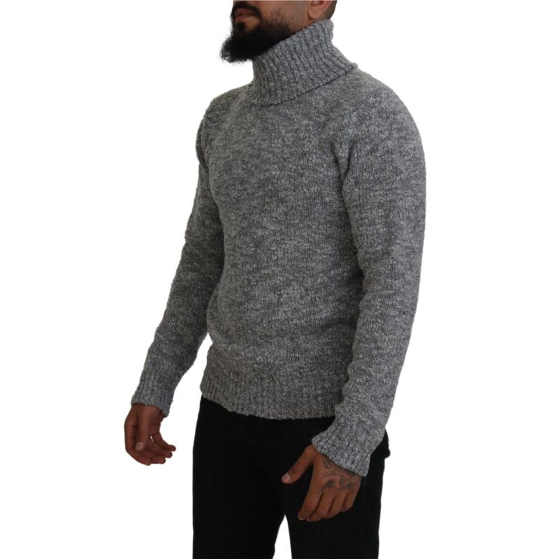 Dolce & Gabbana Gray Wool Knit Turtleneck Pullover Sweater TSH83880 IT48