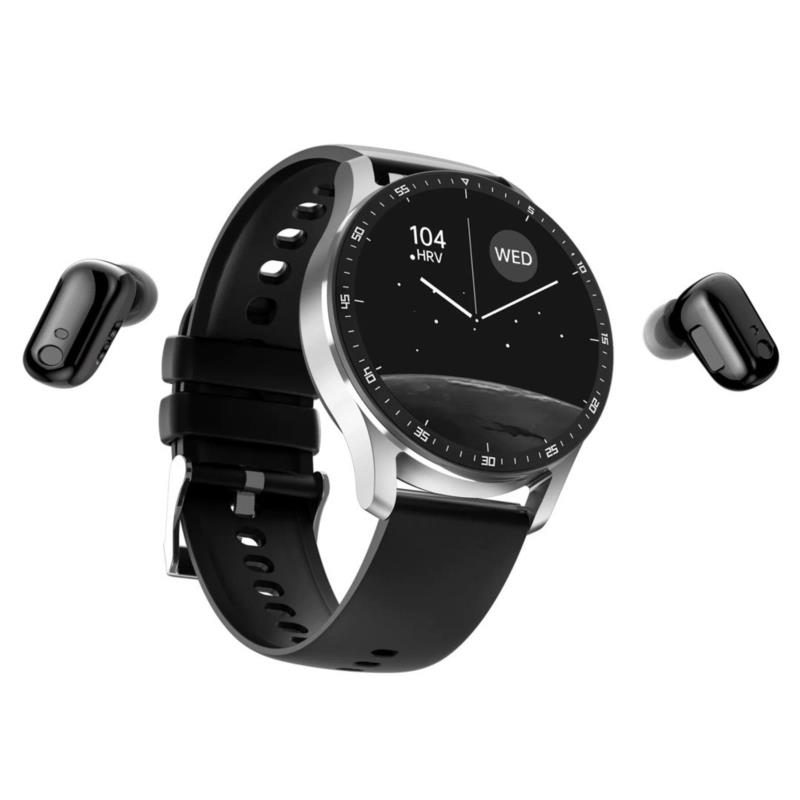 smartwatch X7 & TWS ακουστικά - Μαύρη κάσα / Μαύρο λουρί σιλικόνης