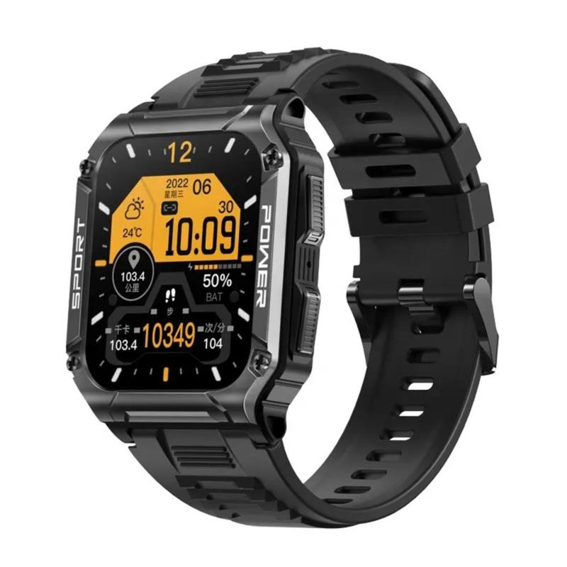 smartwatch NX6 - Μαύρη κάσα / Μαύρο λουρί σιλικόνης
