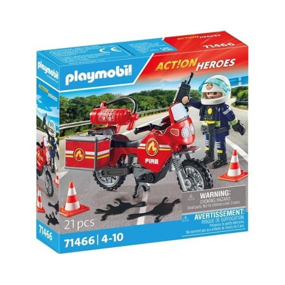 Playmobil Πυροσβέστης Με Μοτοσικλέτα - 71466