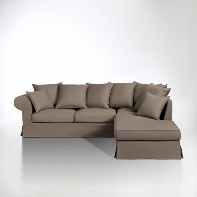 Γωνιακός καναπές με ψαθωτή ταπετσαρία Μ207xΠ252xΥ88cm