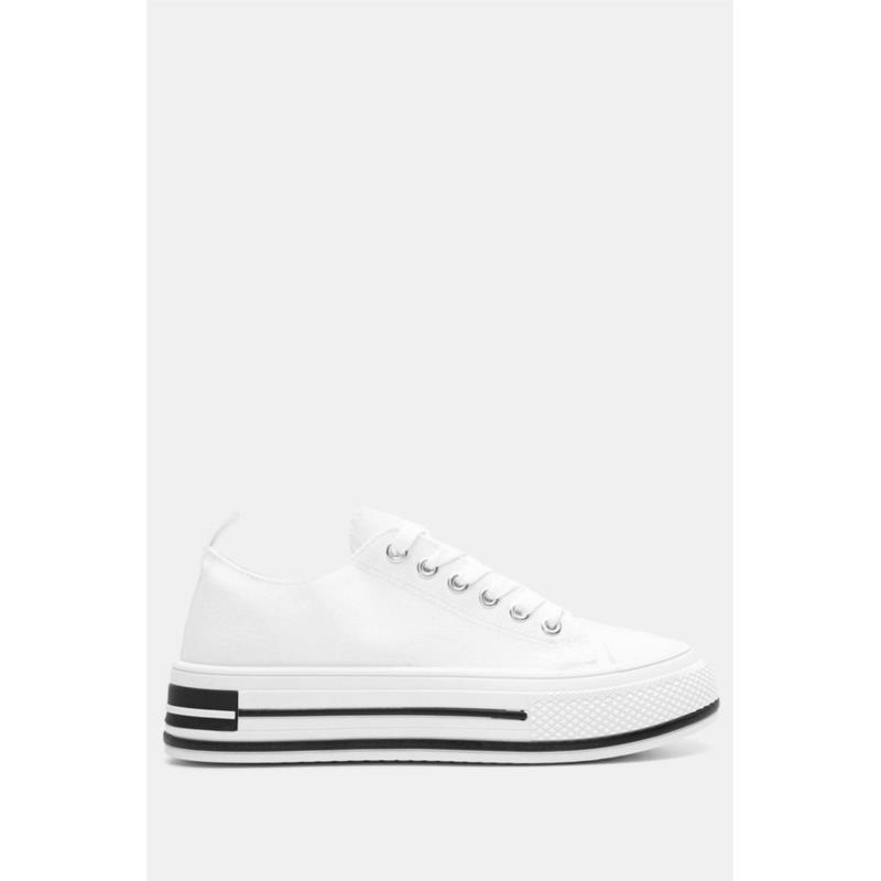 Sneakers Δίσολα Πάνινα - Λευκό