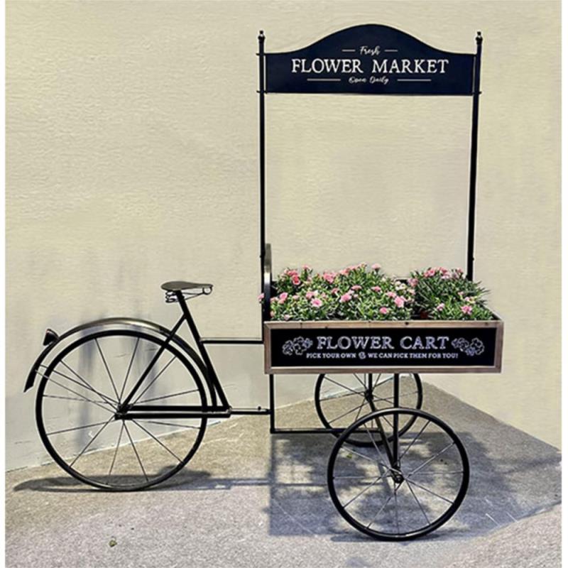 Διακοσμητικό Ποδήλατο-Καρότσι Λουλουδιών Μεταλλικό Μαύρο iliadis 165x68x168εκ. 85057 (Υλικό: Μεταλλικό, Χρώμα: Μαύρο) - Iliadis - il_85057