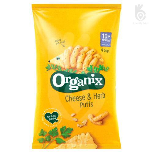 Βιολογικό Παιδικό Σνακ Καλαμποκιού με Τυρί & Μυρωδικά, Organix (4x15g)