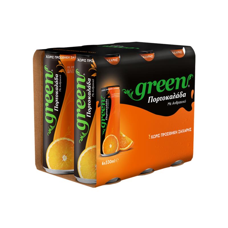 Πορτοκαλάδα Κουτί Green (6x330 ml)