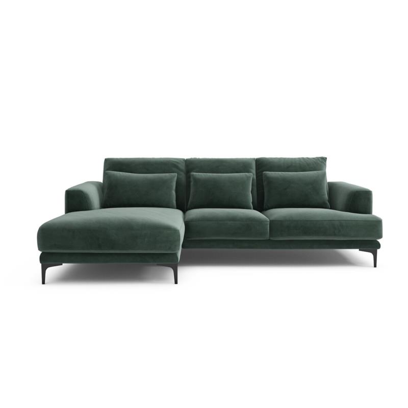 Γωνιακός καναπές από βελούδο Μ149xΠ258xΥ83cm
