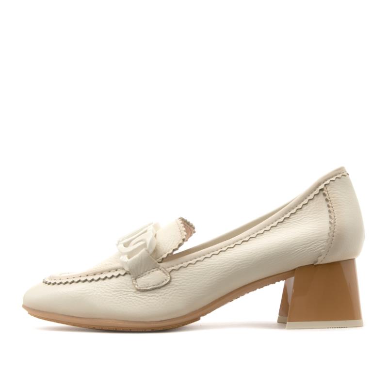 CERVO LEATHER HIGH HEEL MOCCASINS WOMEN HISPANITAS
