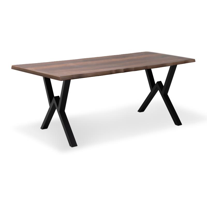 Τραπέζι Walter Megapap Mdf - μεταλλικό χρώμα καρυδί 160x80x75εκ. - MegaPap - 0212169
