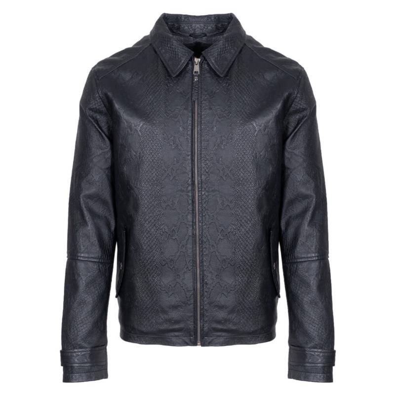 Prince Oliver Δερμάτινο Μαύρο 100% Leather Jacket (Modern Fit)