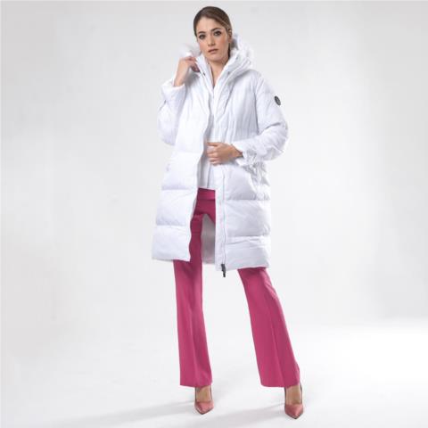 Γυναικείο Padded Jacket Λευκό Μακρύ (Regular Fit) New Arrival