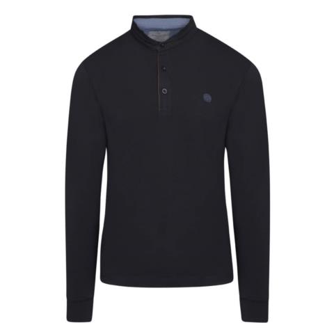 Signature Long Sleeve Mao Polo Μαύρο (Modern Fit) New Arrival