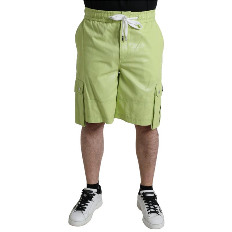 Dolce & Gabbana Light Green Cotton Men Cargo Bermuda Shorts IT48