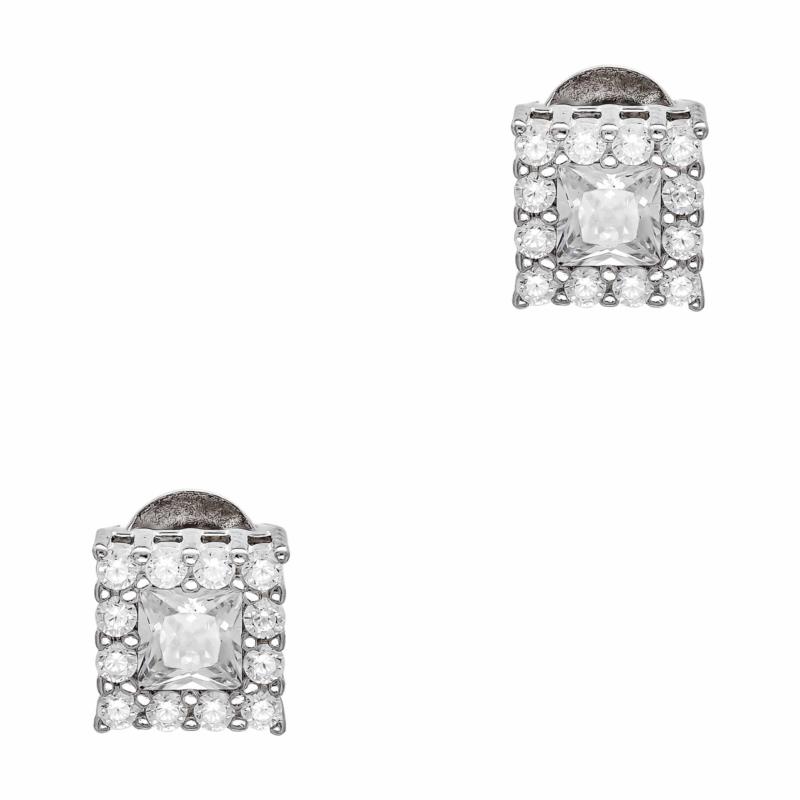 Σκουλαρίκια Με Λευκές Πέτρες απο Ασήμι SK3014