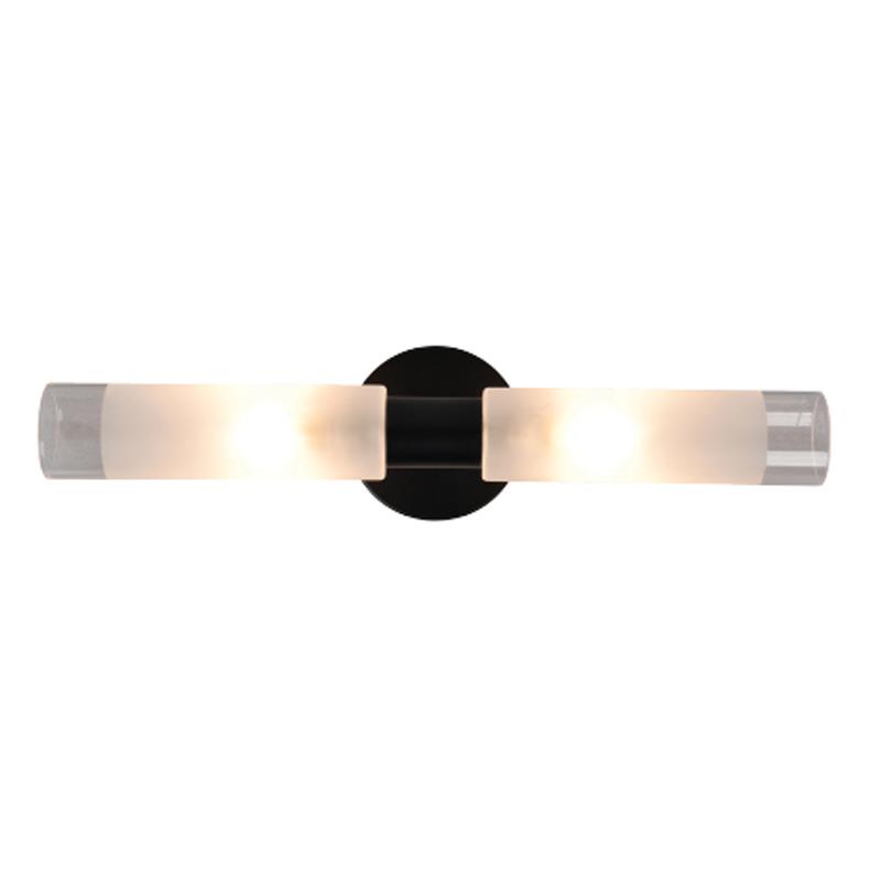 InLight Επιτοίχιο φωτιστικό από μαύρο μέταλλο και γυαλί αμμοβολής 2XG9 31.5cm (1050-Μαύρο)