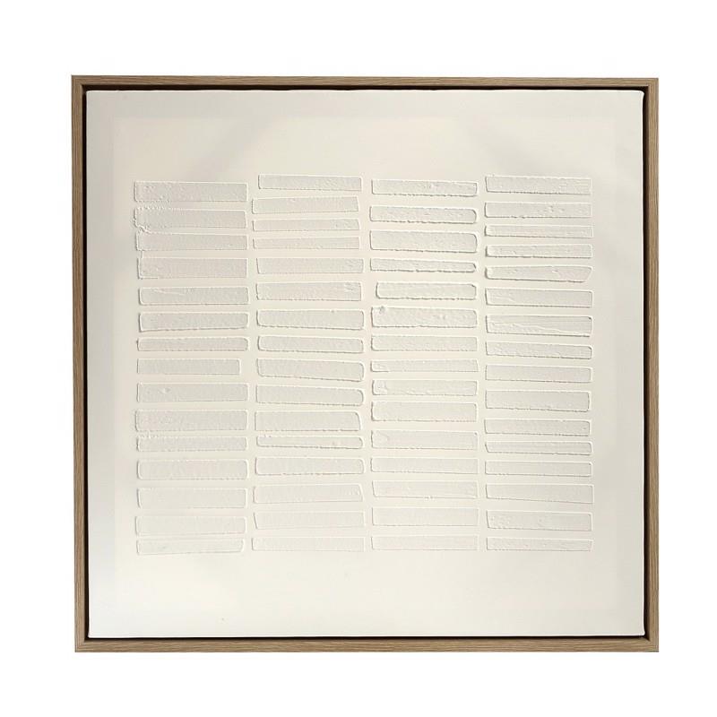 Πίνακας Χειροποίητος σε Καμβά Λευκός Γύψινος/MDF 60x3.8x60cm FAL124 Espiel