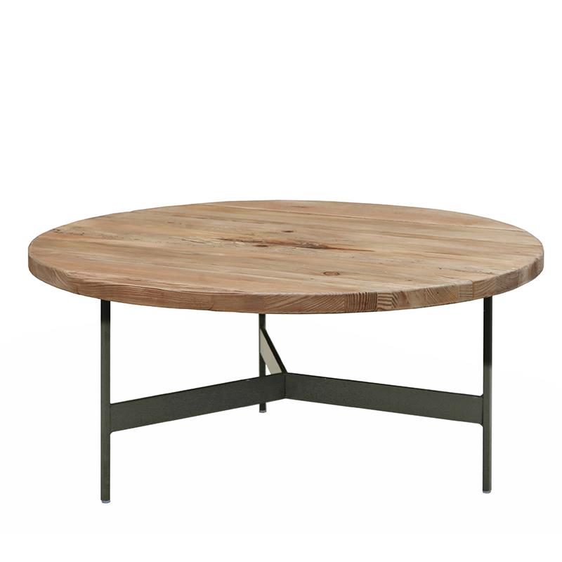 Zaros Τραπέζι Σαλονιού με Ξύλινη Επιφάνεια και Μεταλλική Βάση Φ90x34cm HG219