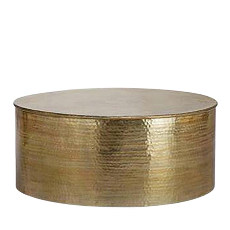 ZAROS Στρογγυλό σφυρήλατο Coffee table αλουμινίου Χρυσό 90x37cm KS140-L