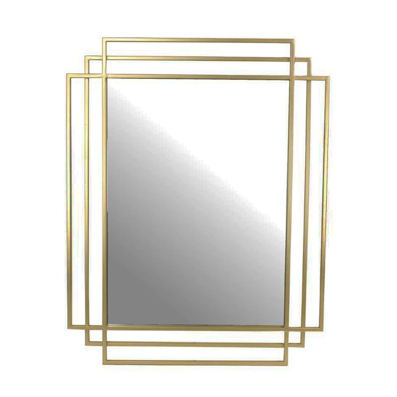 Zaros Καθρέπτης Τοίχου με Χρυσό Μεταλλικό Πλαίσιο 77x97x2.5cm XET-4528
