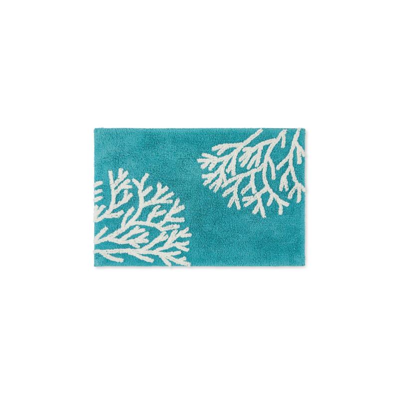 Coincasa χαλάκι μπάνιου βαμβακερό με coral motif 80 x 50 cm - 007358110 Τυρκουάζ