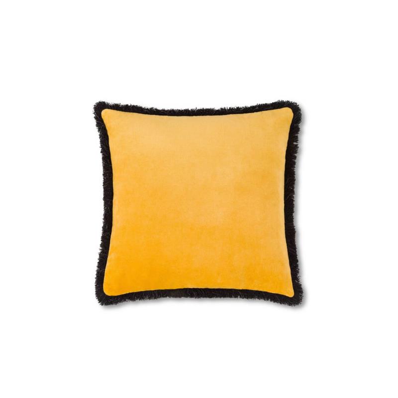 Coincasa διακοσμητικό μαξιλάρι με βελούδινη υφή και κρόσσια στο τελείωμα 45 x 45 cm - 007371759 Κίτρινο