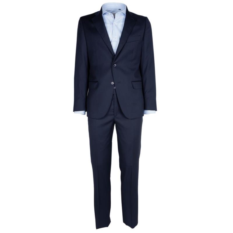 Made in Italy Blue Wool Vergine Suit IT50
