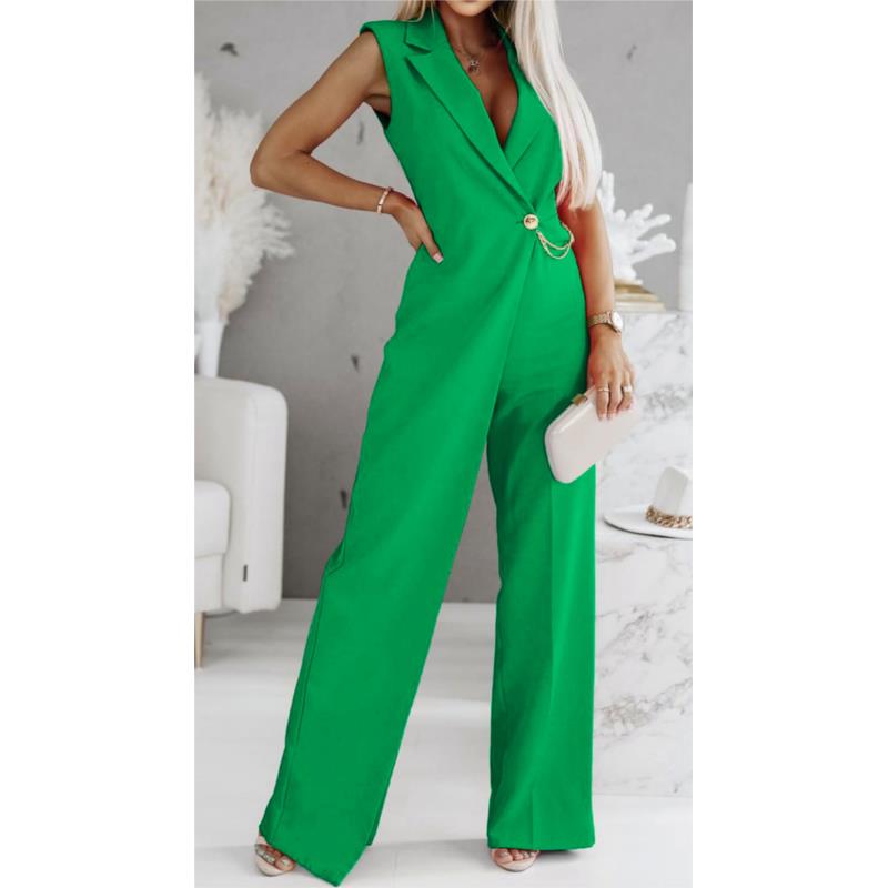 Ολόσωμη φόρμα κρουαζέ αμάνικη - Vivid Green (Πράσινο)