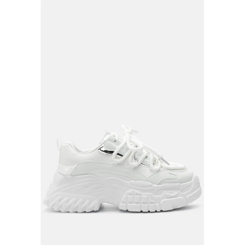 Sneakers Ultra Sole με Διπλά Κορδόνια - Λευκό