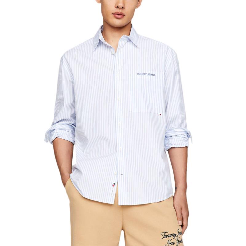 TOMMY JEANS STRIPED RELAXED STRAIGHT FIT SHIRT MEN