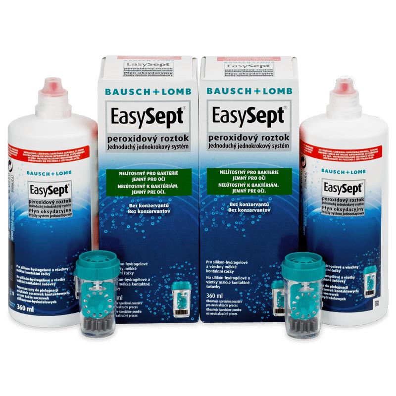 Υγρό φακών επαφής υπεροξειδίου EasySept 2x 360 ml