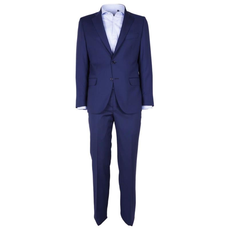 Made in Italy Blue Wool Vergine Suit IT48