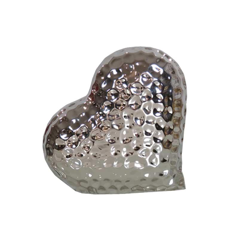 Διακοσμητική Καρδιά Κεραμική Ασημί Art Et Lumiere 16εκ. 09707 (Υλικό: Κεραμικό, Χρώμα: Ασημί ) - Art Et Lumiere - lumiere_09707