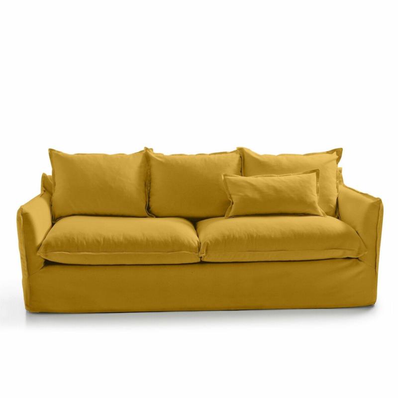 Κάλυμμα καναπέ από λινό και βαμβάκι 3 θέσεις
