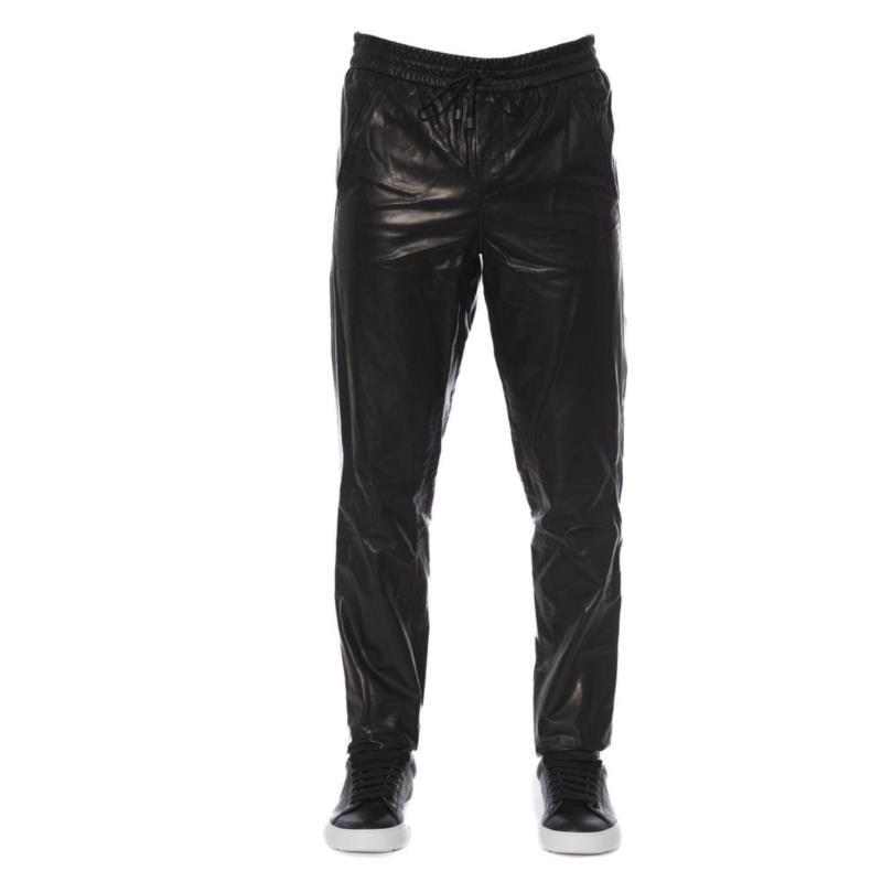 Trussardi Black LAMB Leather Jeans & Pant W48