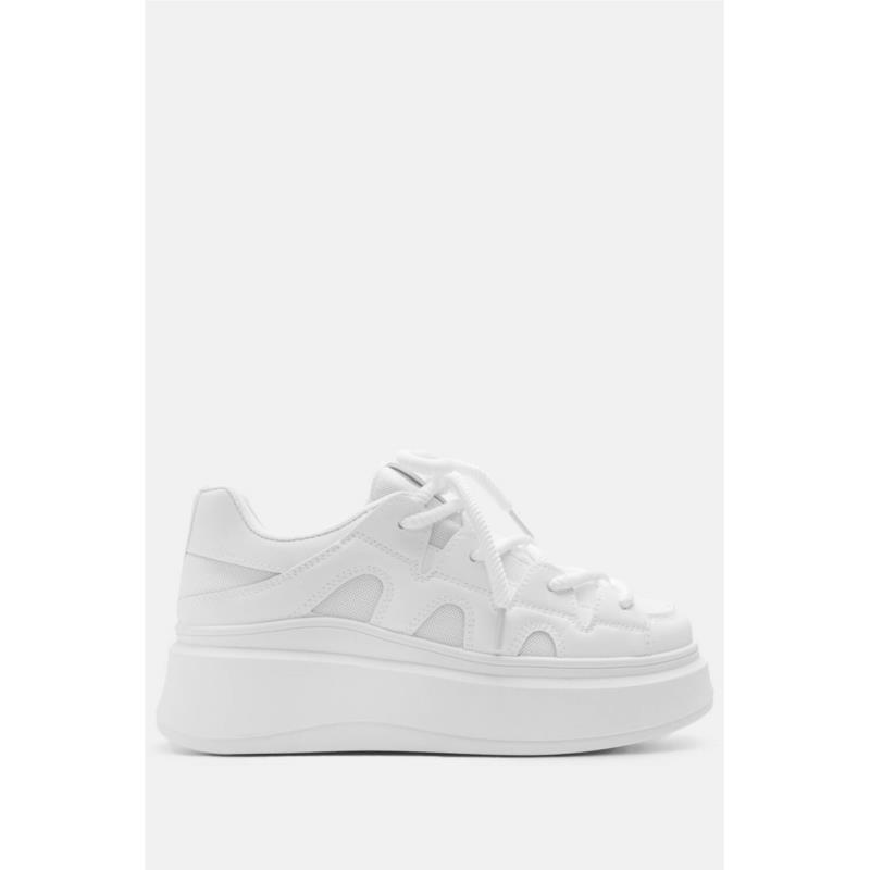 Sneakers Δίσολα με Δίχτυ - Λευκό