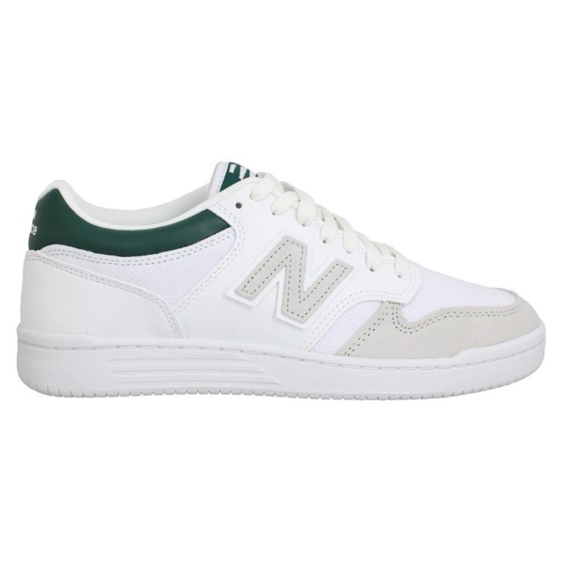 Sneakers New Balance 480 Velours Toile Homme Blanc Vert