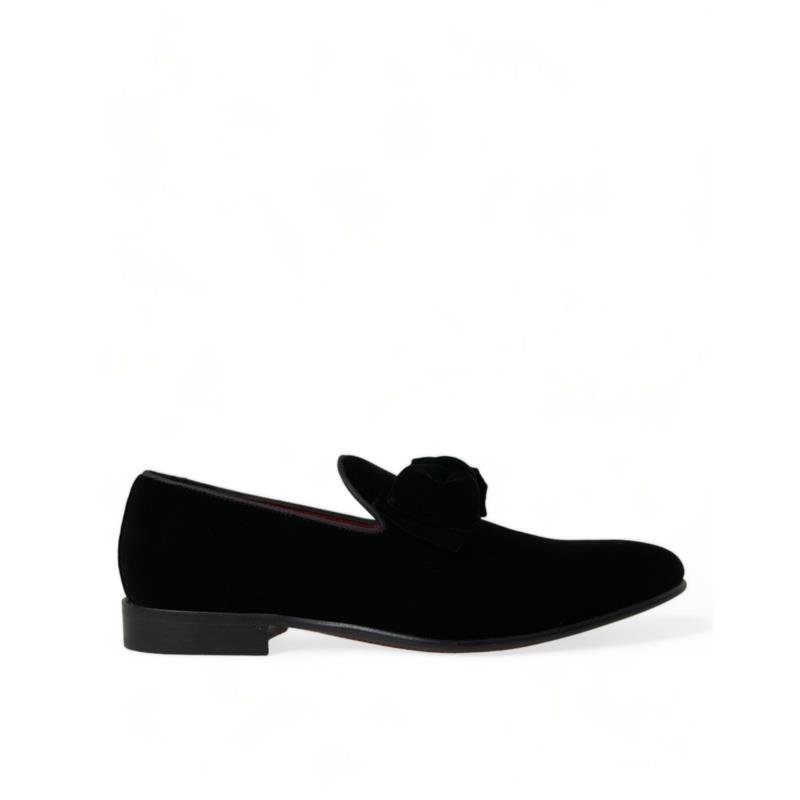 Dolce & Gabbana Black Velvet Loafers Formal Dress Shoes EU40/US7