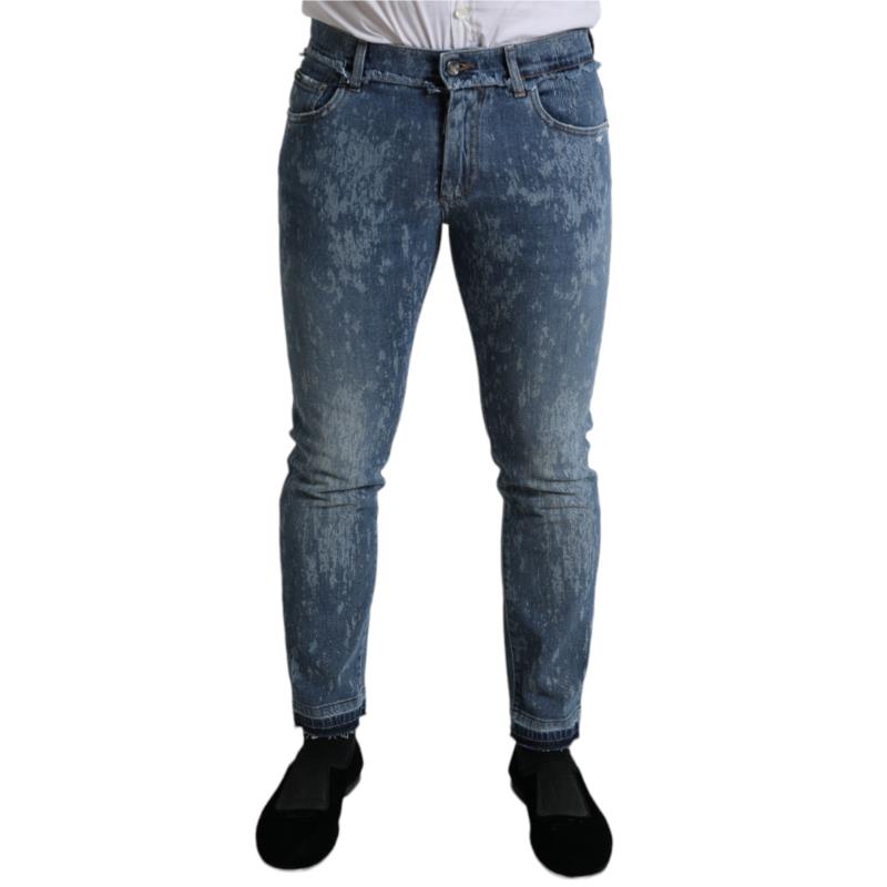 Dolce & Gabbana Blue Washed Skinny Cotton Stretch Denim Jeans IT54