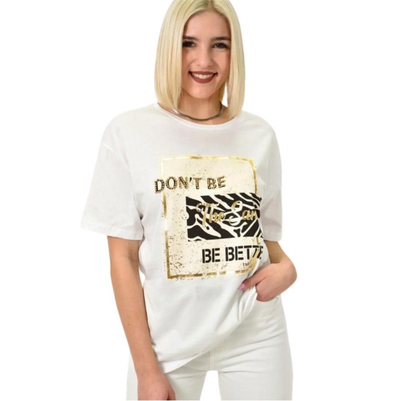 Γυναικείο T-shirt με σχέδιο Λευκό 23139