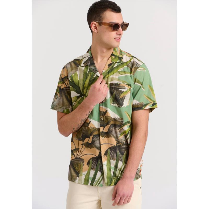Relaxed fit εμπριμέ tropical πουκάμισο