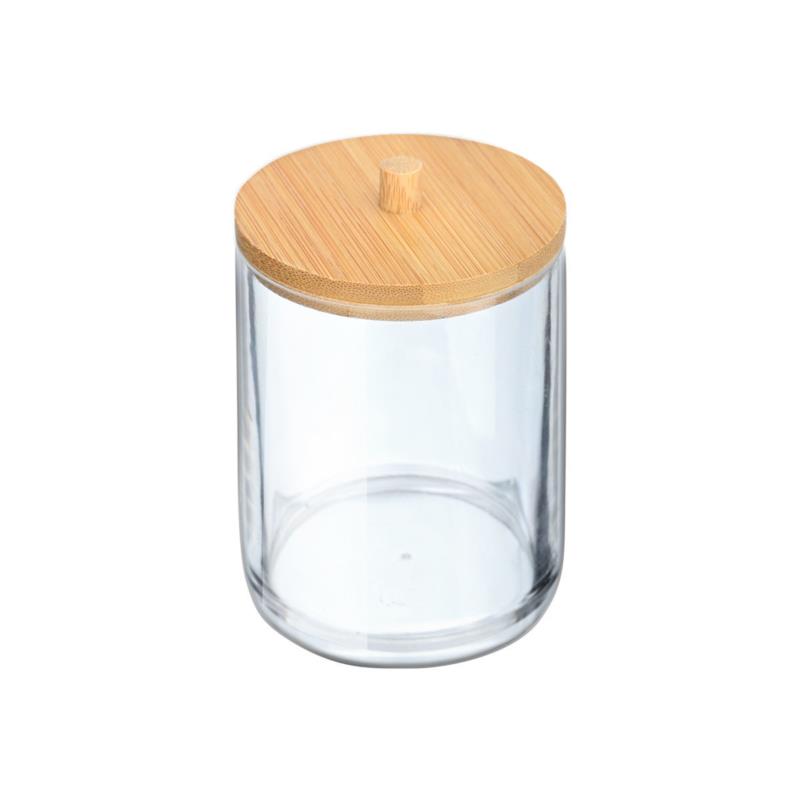 Κουτί Αποθήκευσης Για Δίσκους Ντεμακιγιάζ Με Καπάκι Πλαστικό-Bamboo Essentials Estia 7x7x12εκ. 02-17651 (Υλικό: Πλαστικό) - estia - 02-17651