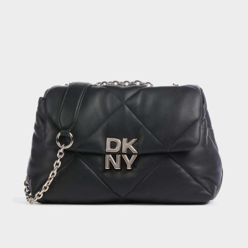 Γυναικεία Δερμάτινη Τσάντα Ώμου DKNY Red Hook R41EBB86 BGD Μαύρη