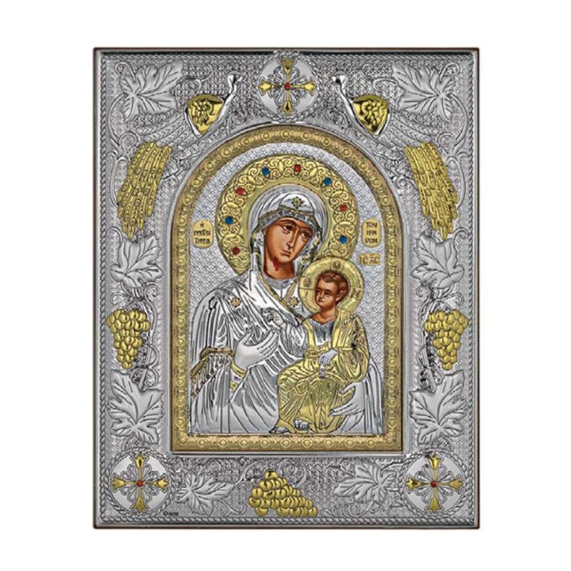 Ασημένια Εικόνα Παναγία Πορταιτισσα σε Ξύλο RMA/E3734-BX