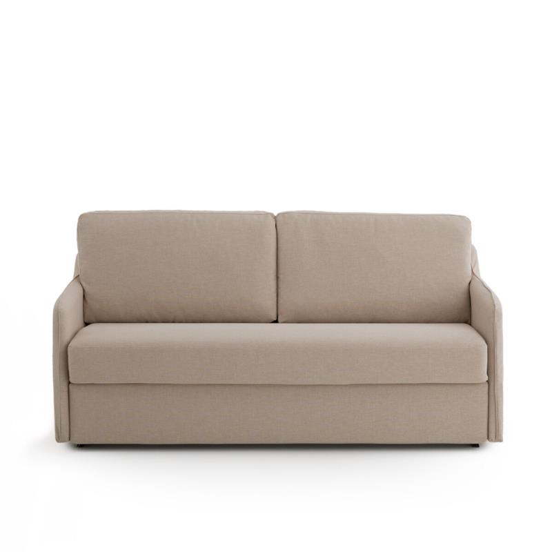 Καναπές-κρεβάτι με ανάγλυφη ταπετσαρία και στρώμα αφρού Μ98xΠ196xΥ90cm